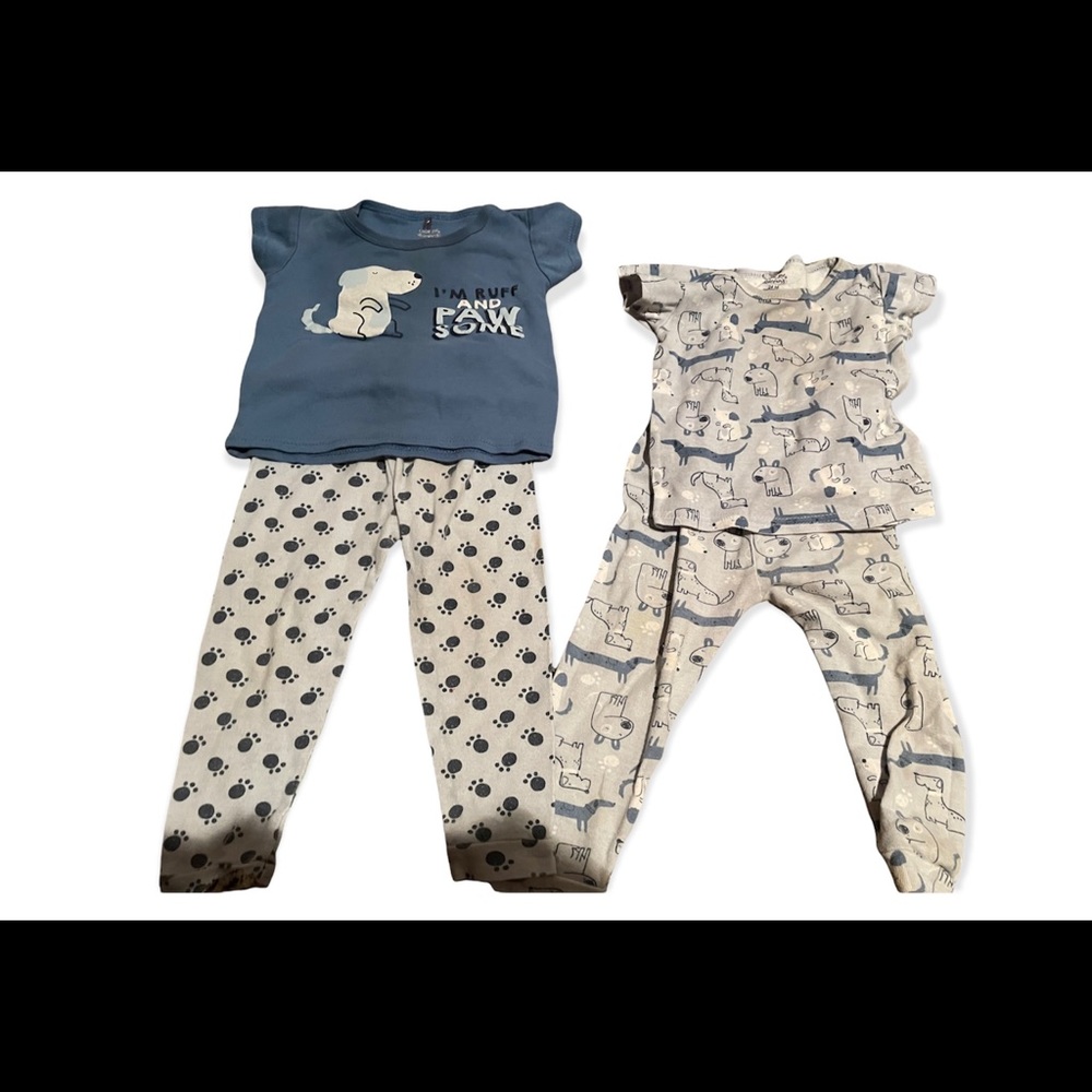 24 month baby dog pajamas-2 piece outfits x2
